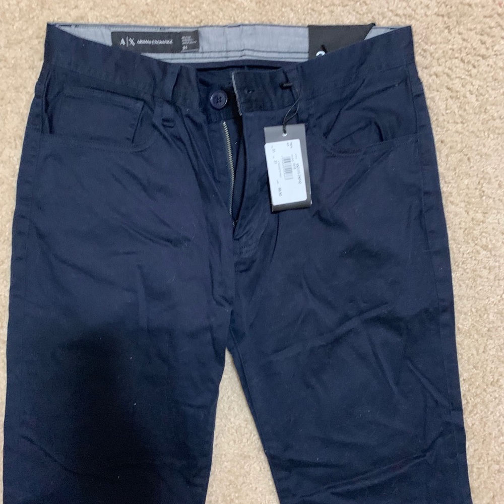 Armani Exchange  Men's Relaxed Straight Navy Pants